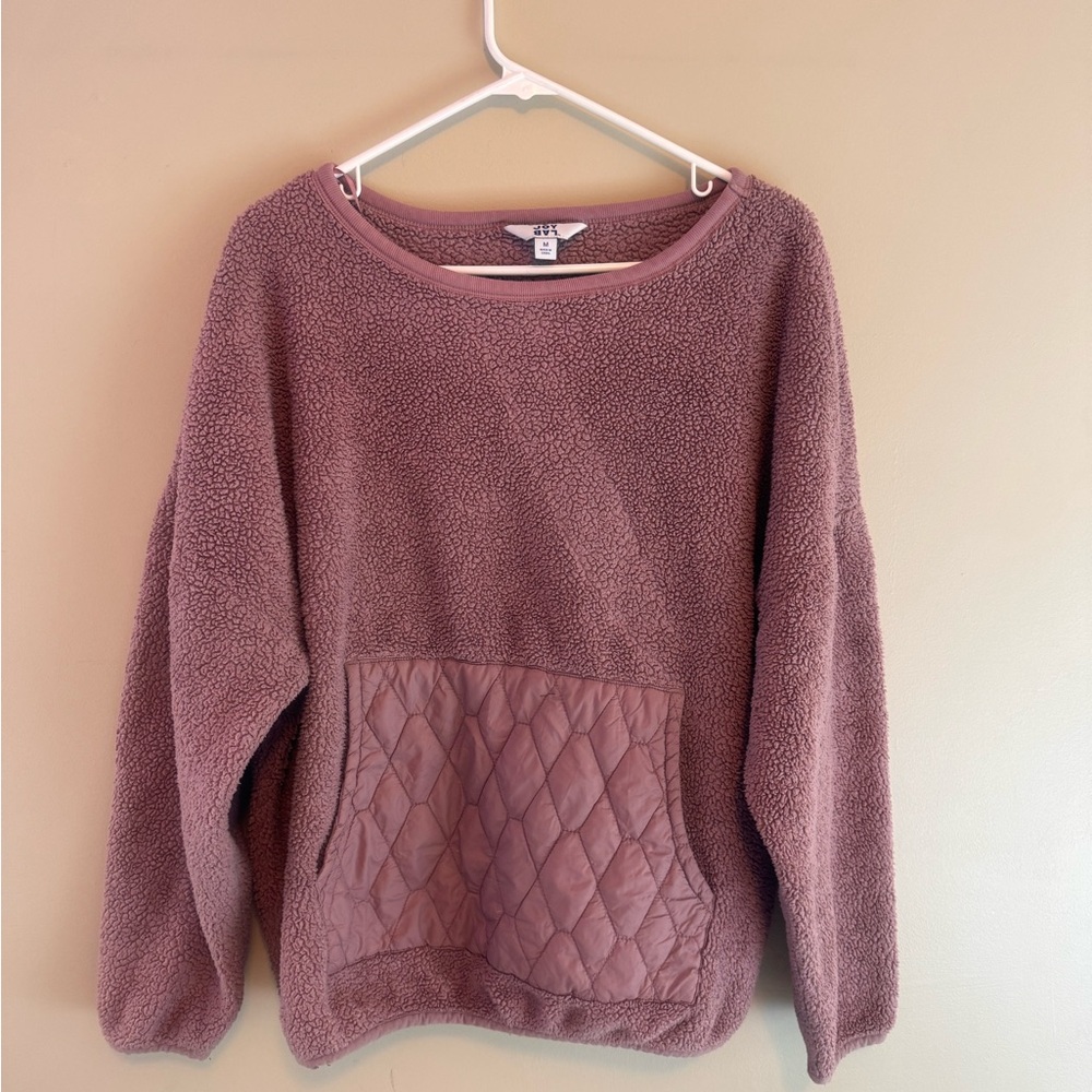 Pink Oversized Sweatshirt with Quilted Pattern